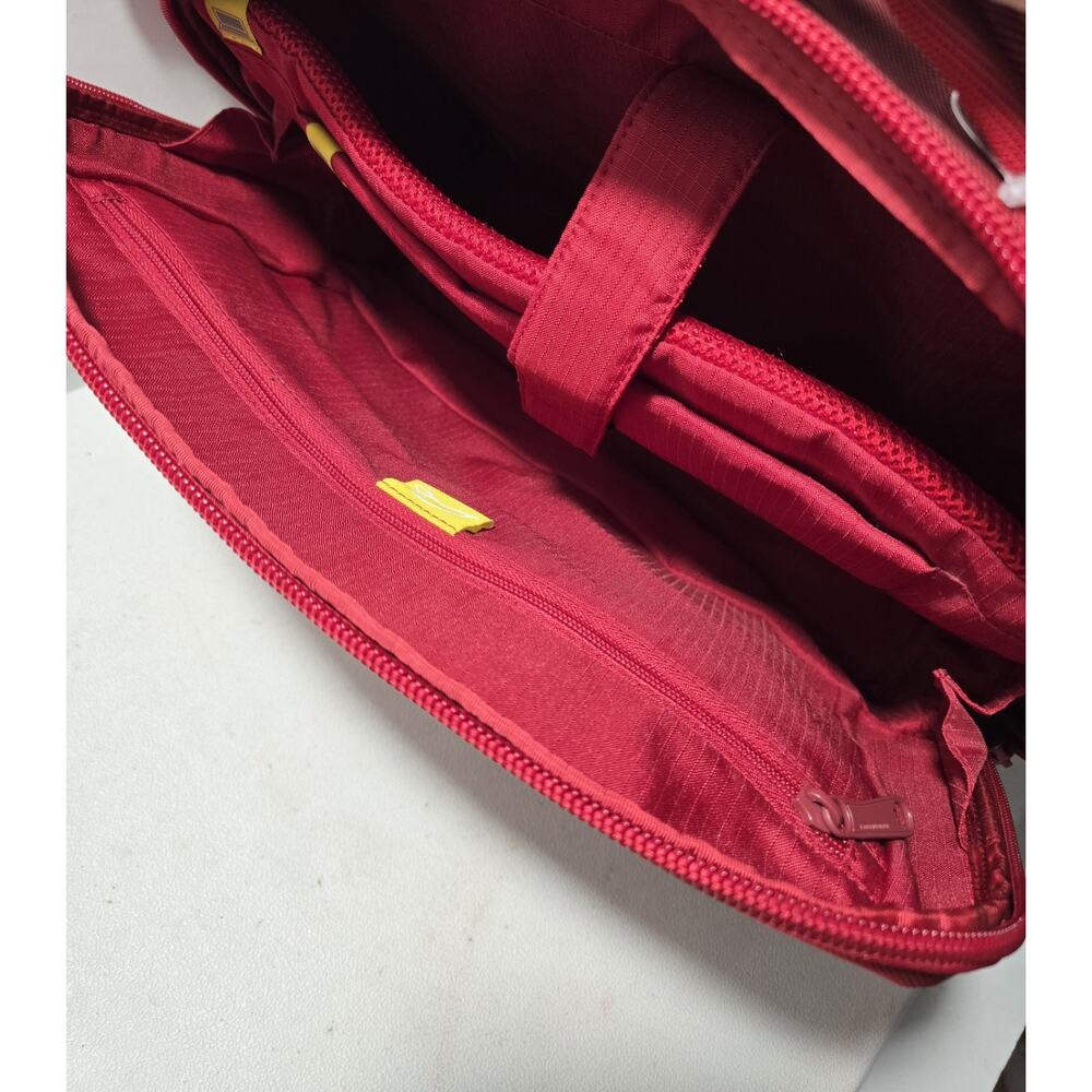 Mandarina Duck Laptop Bag Tank Briefcase Messenger Red Nylon Rubber 16"x12.5" - Picture 11 of 16